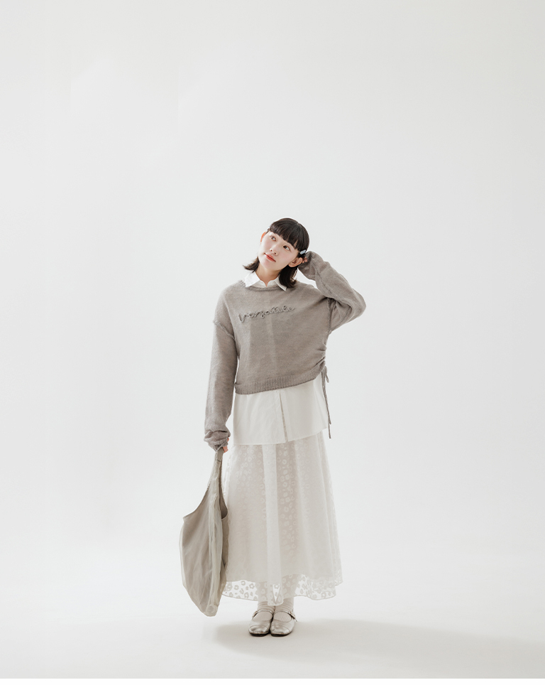 レオパードチュールストレートスカート 2色展開