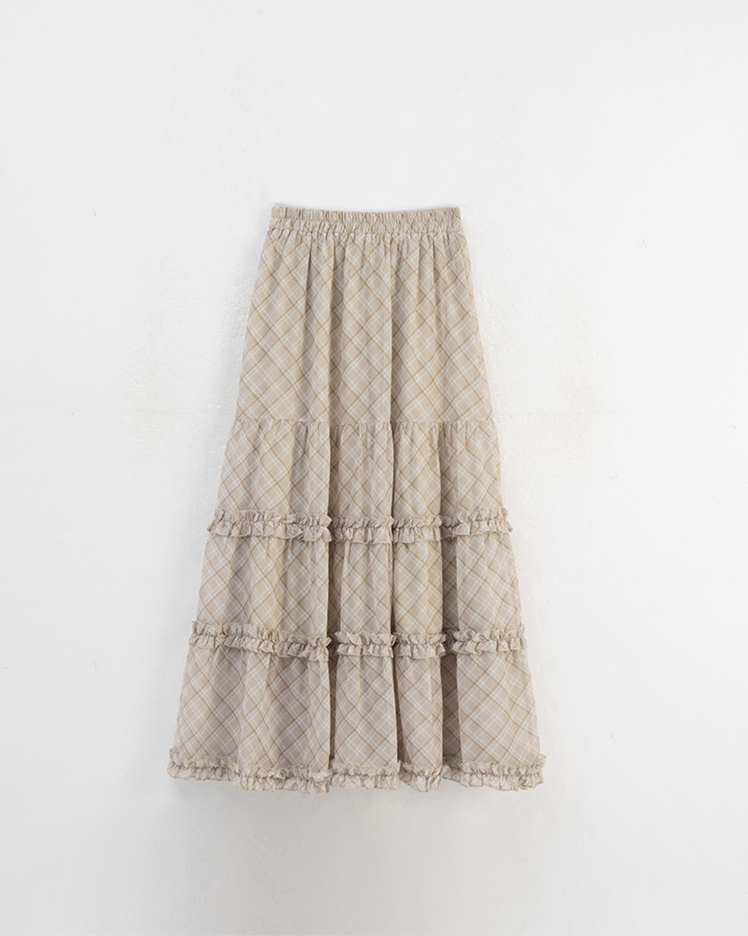 チェック柄シフォンスカート 2色展開