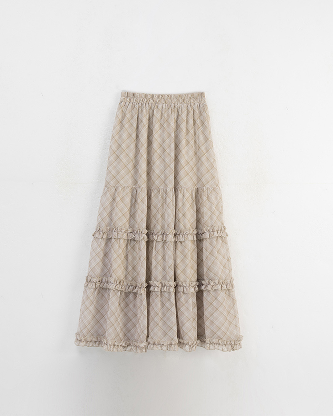 チェック柄シフォンスカート 2色展開