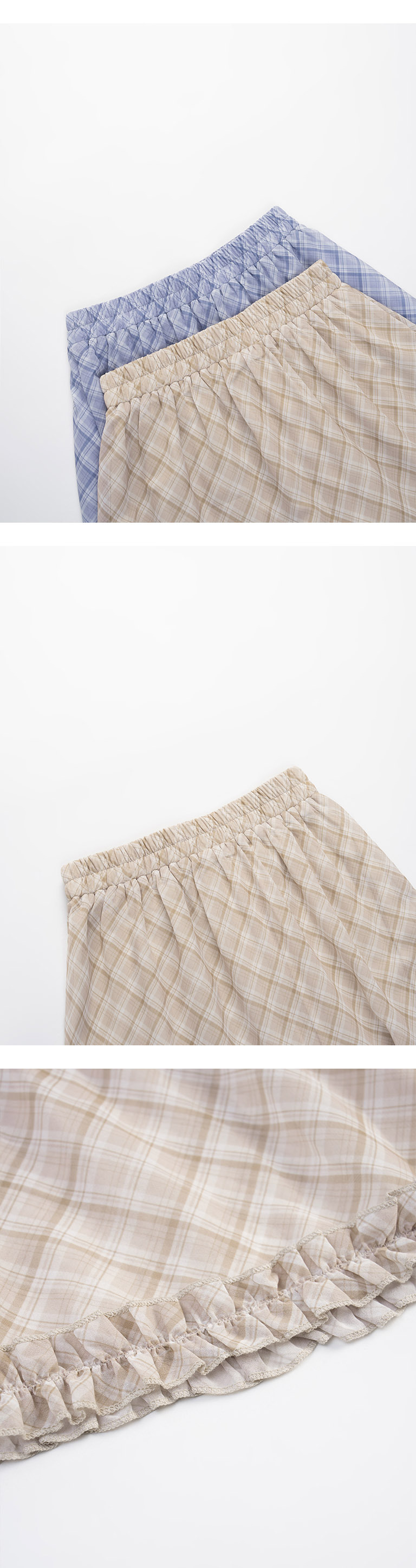 チェック柄シフォンスカート 2色展開