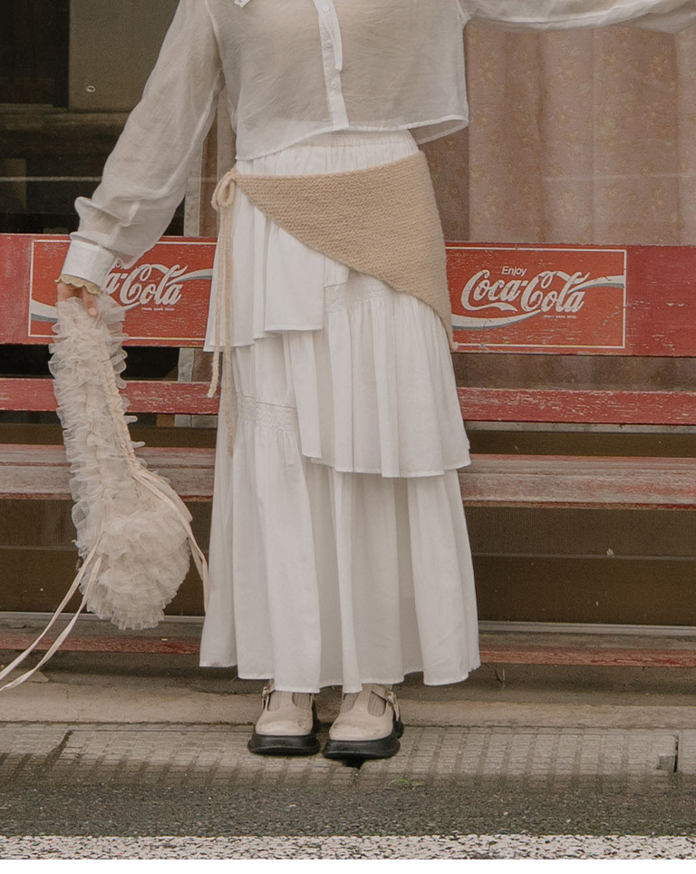 アシンメトリーケーキスカート 3色展開