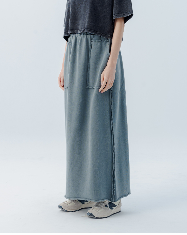 切りっぱなしコットンスカート 3色展開