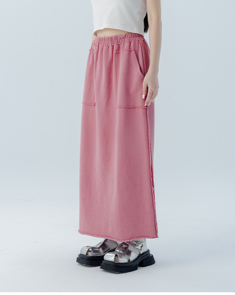 切りっぱなしコットンスカート 3色展開