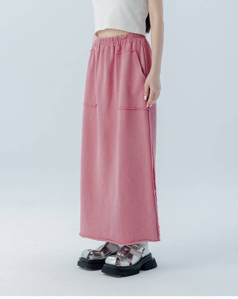 切りっぱなしコットンスカート 3色展開