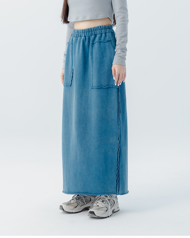 切りっぱなしコットンスカート 3色展開