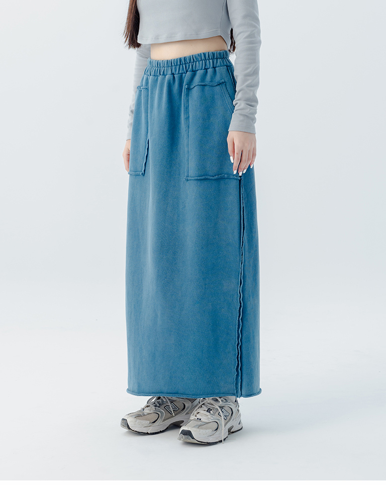 切りっぱなしコットンスカート 3色展開