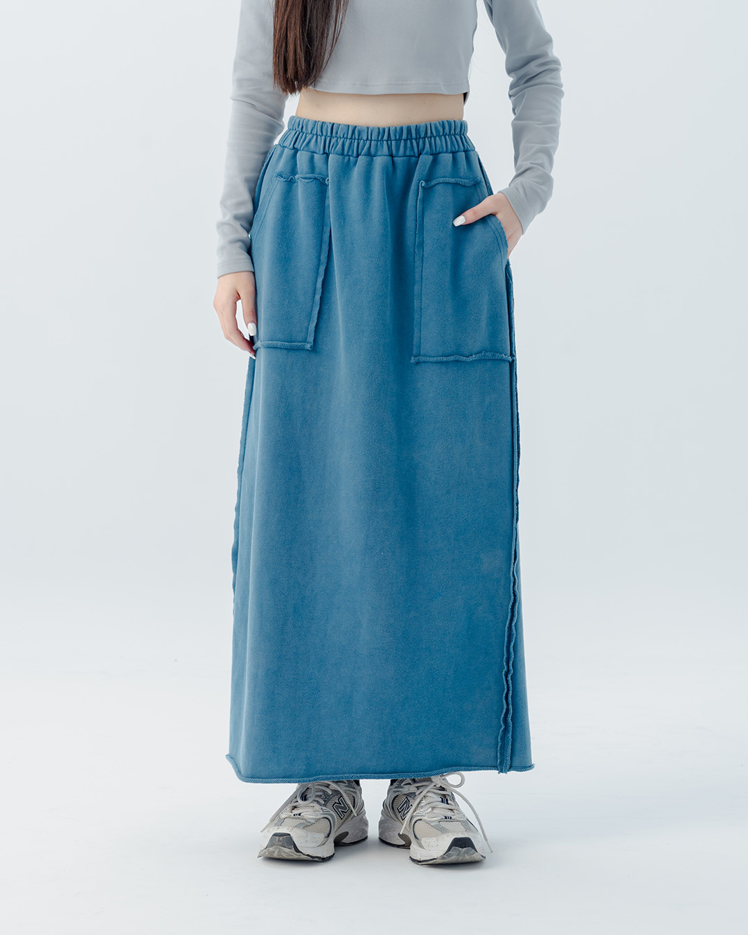 切りっぱなしコットンスカート 3色展開