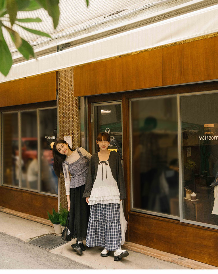 フリルシフォンロングスカート ブラック