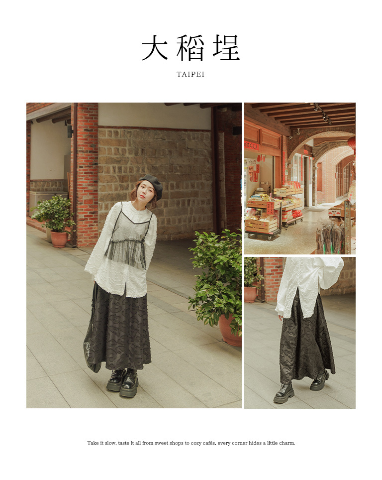 フラワージャカードスカート 2色展開