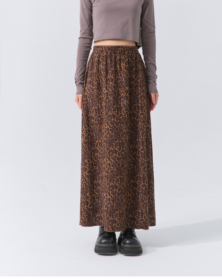 レオパードシャーリングスカート