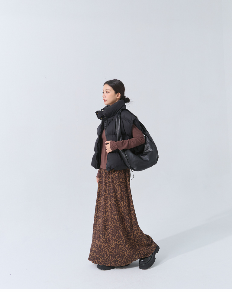 レオパードシャーリングスカート