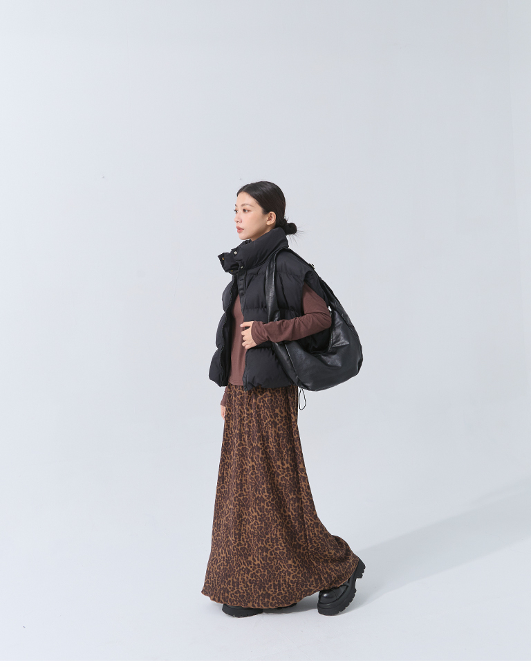 レオパードシャーリングスカート