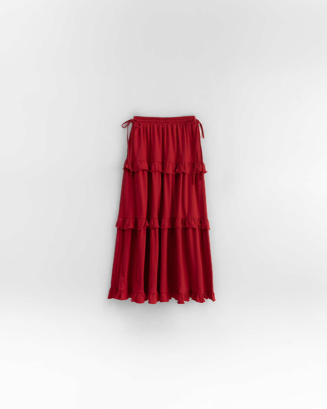 サイドリボンフリルティアードスカート 3色展開