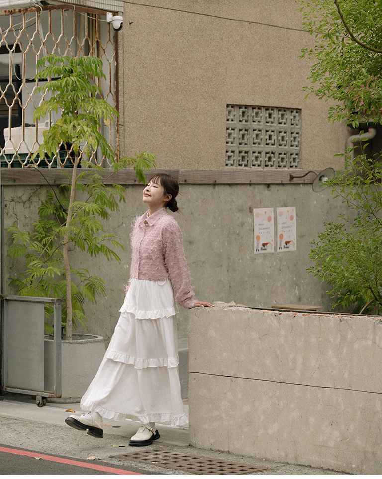 サイドリボンフリルティアードスカート 3色展開