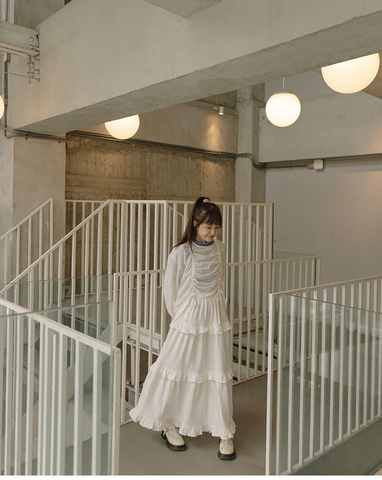 サイドリボンフリルティアードスカート 3色展開