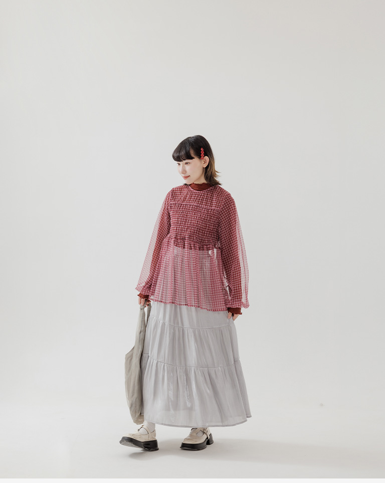 冬2尚未收到---光沢切り替えスカート 3色展開