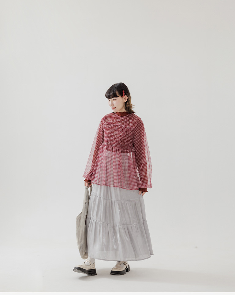 冬2尚未收到---光沢切り替えスカート 3色展開