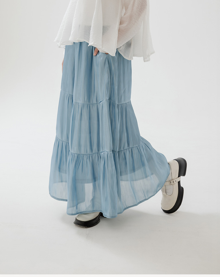 光沢切り替えスカート 3色展開