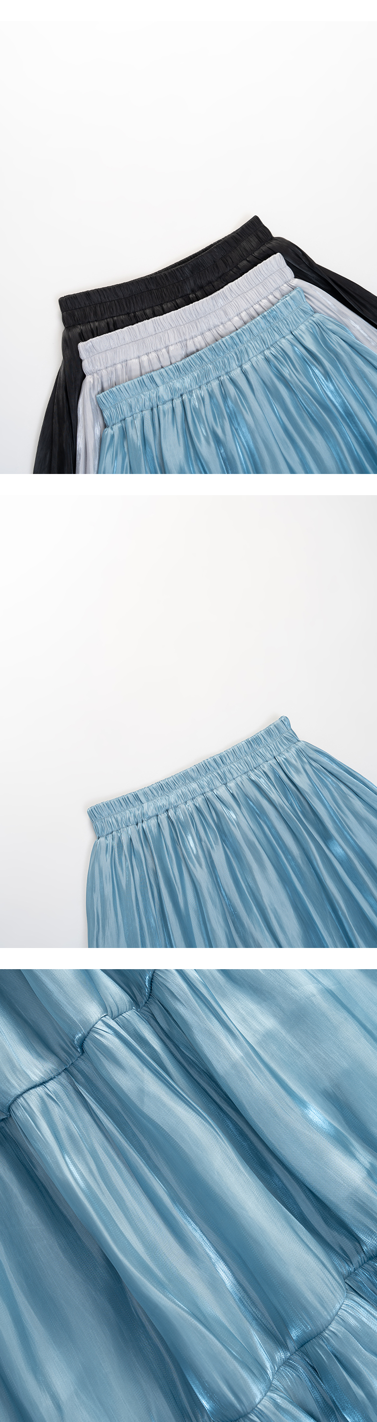 冬2尚未收到---光沢切り替えスカート 3色展開