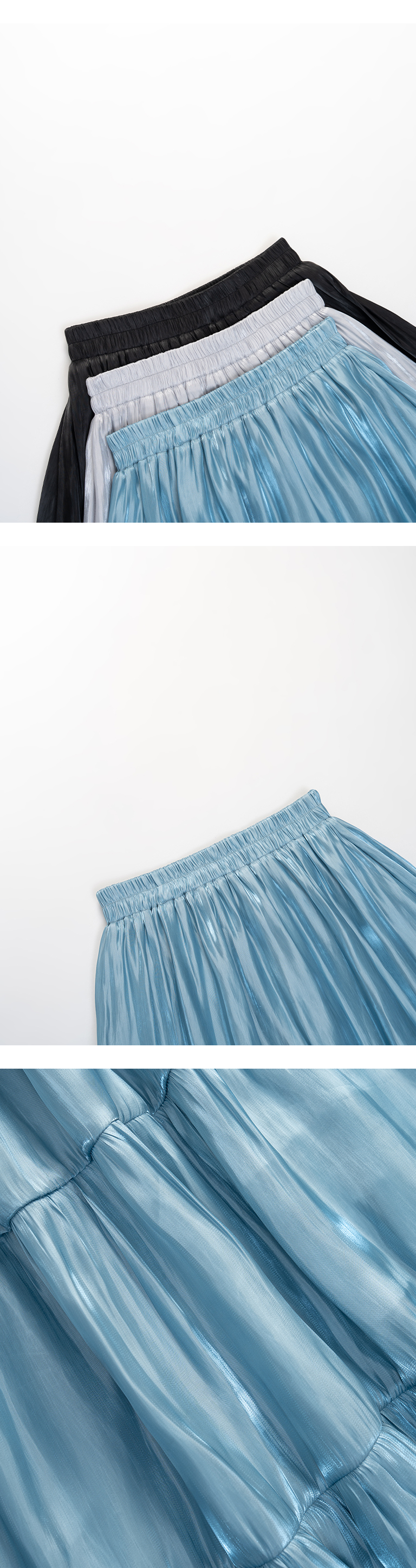 冬2尚未收到---光沢切り替えスカート 3色展開