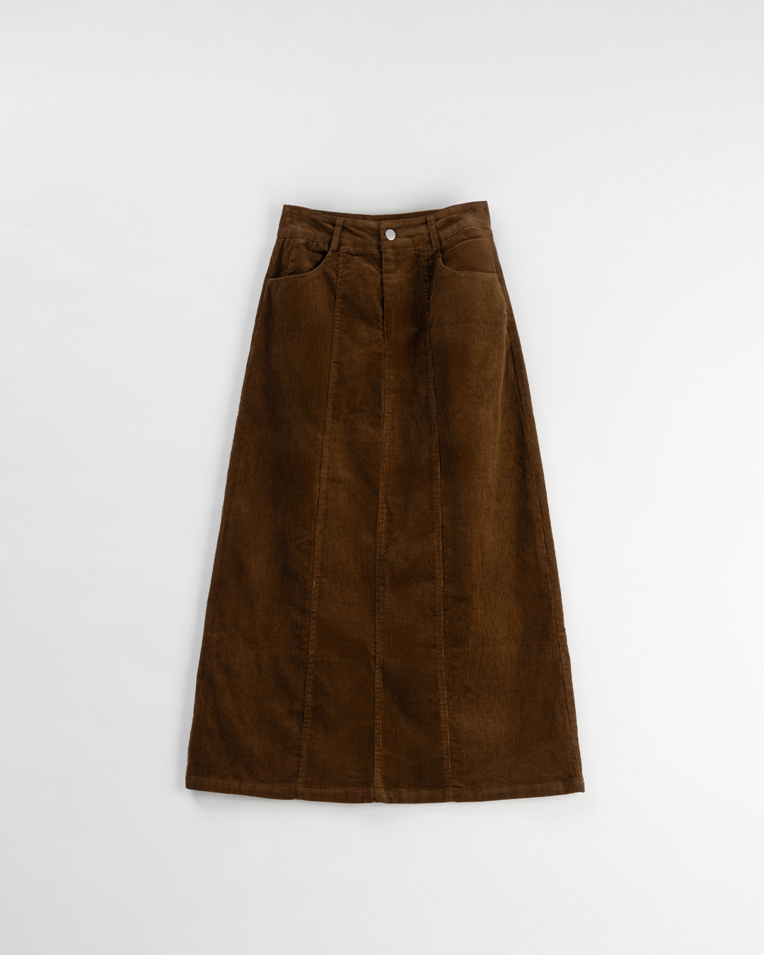 コーデュロイストレートロングスカート ブラウン