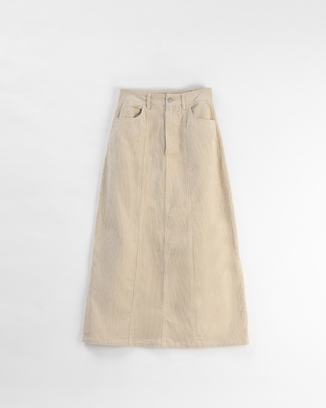 コーデュロイストレートロングスカート ベージュ