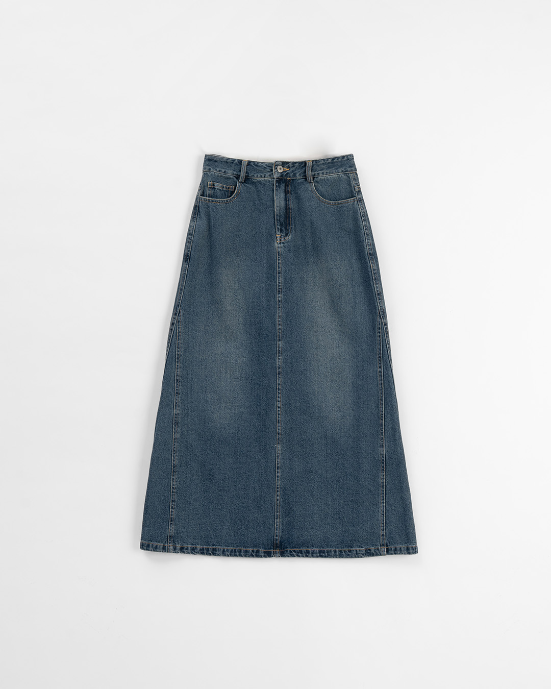 バックスリットウォッシュデニムスカート