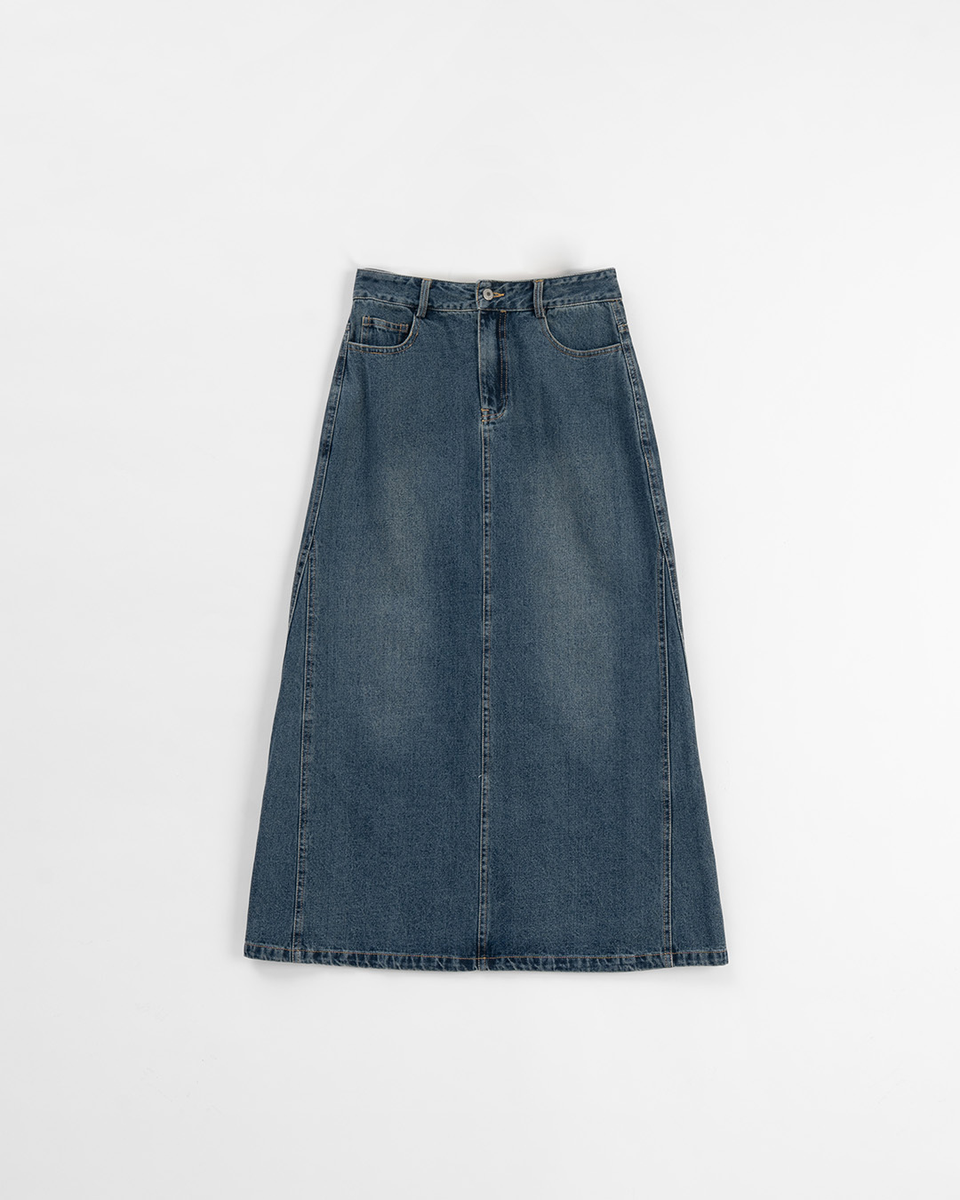 バックスリットウォッシュデニムスカート