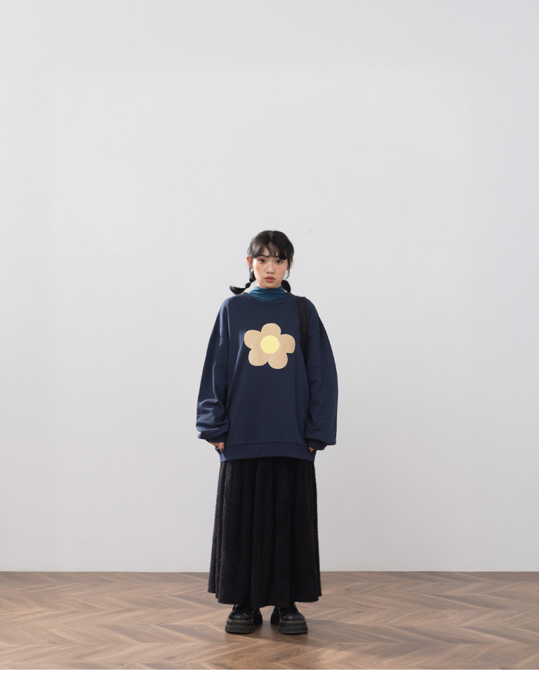 フェザーフリース切替スカート 3色展開