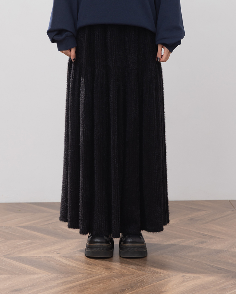 フェザーフリース切替スカート 3色展開