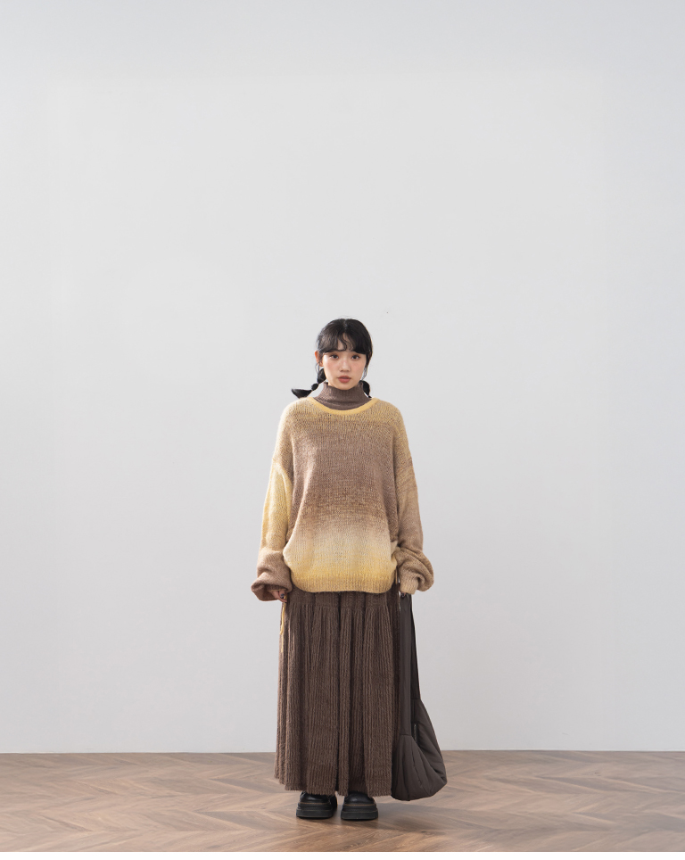 フェザーフリース切替スカート 3色展開