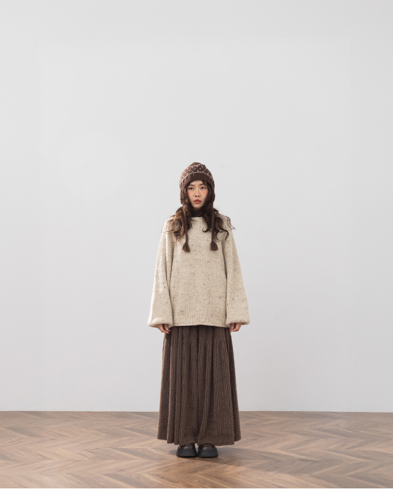 フェザーフリース切替スカート 3色展開