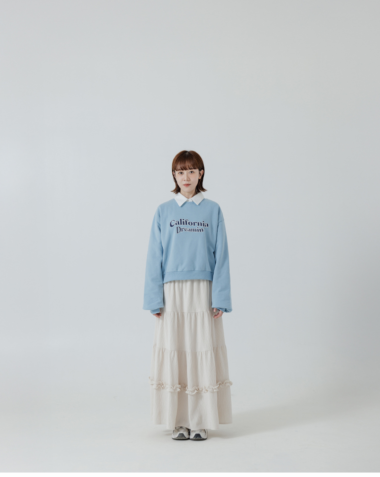 光沢感ティアードスカート  3色展開