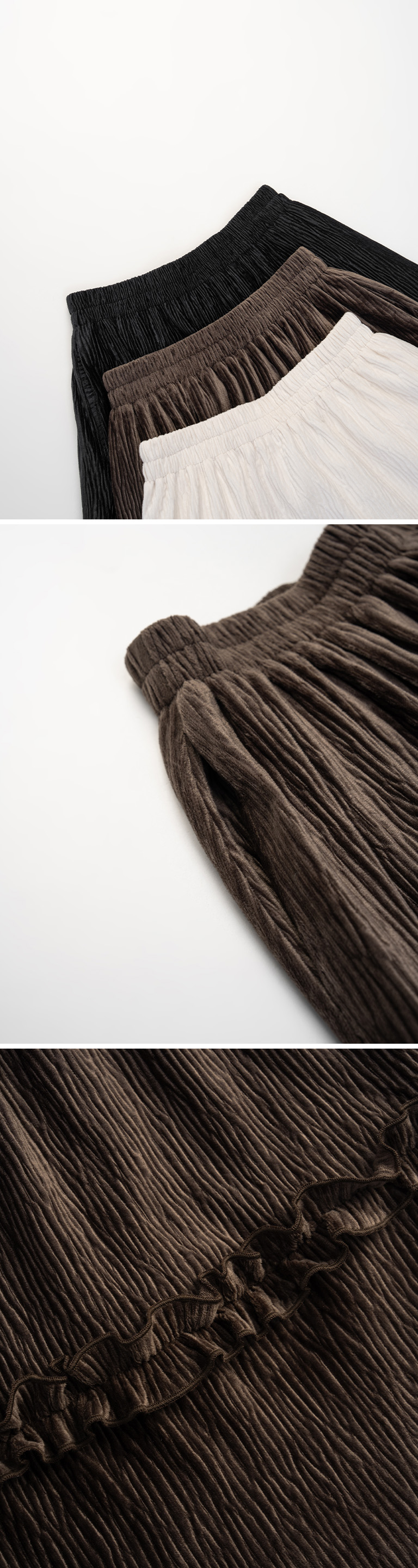 光沢感ティアードスカート  3色展開