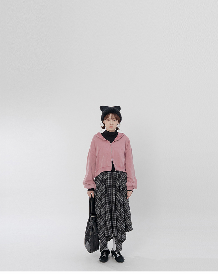 チェックイレギュラーヘムスカート 2色展開