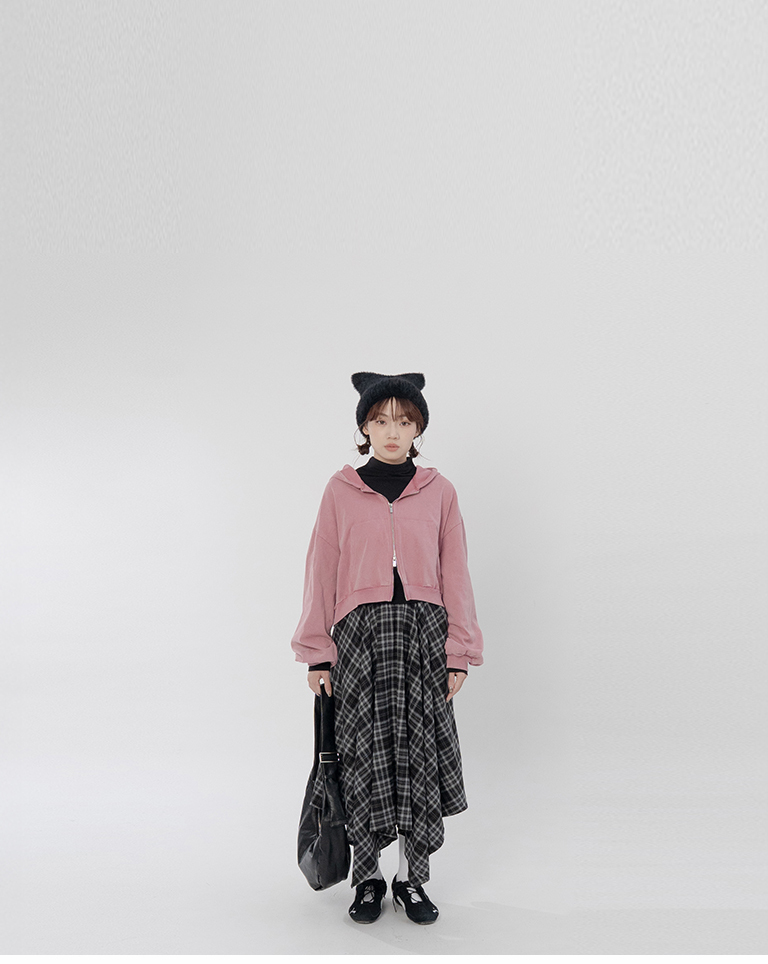 チェックイレギュラーヘムスカート 2色展開