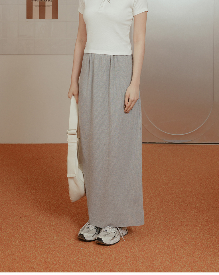 バックスリットストレートスカート グレー