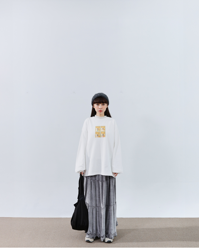 ベルベットティアードロングスカート 3色展開