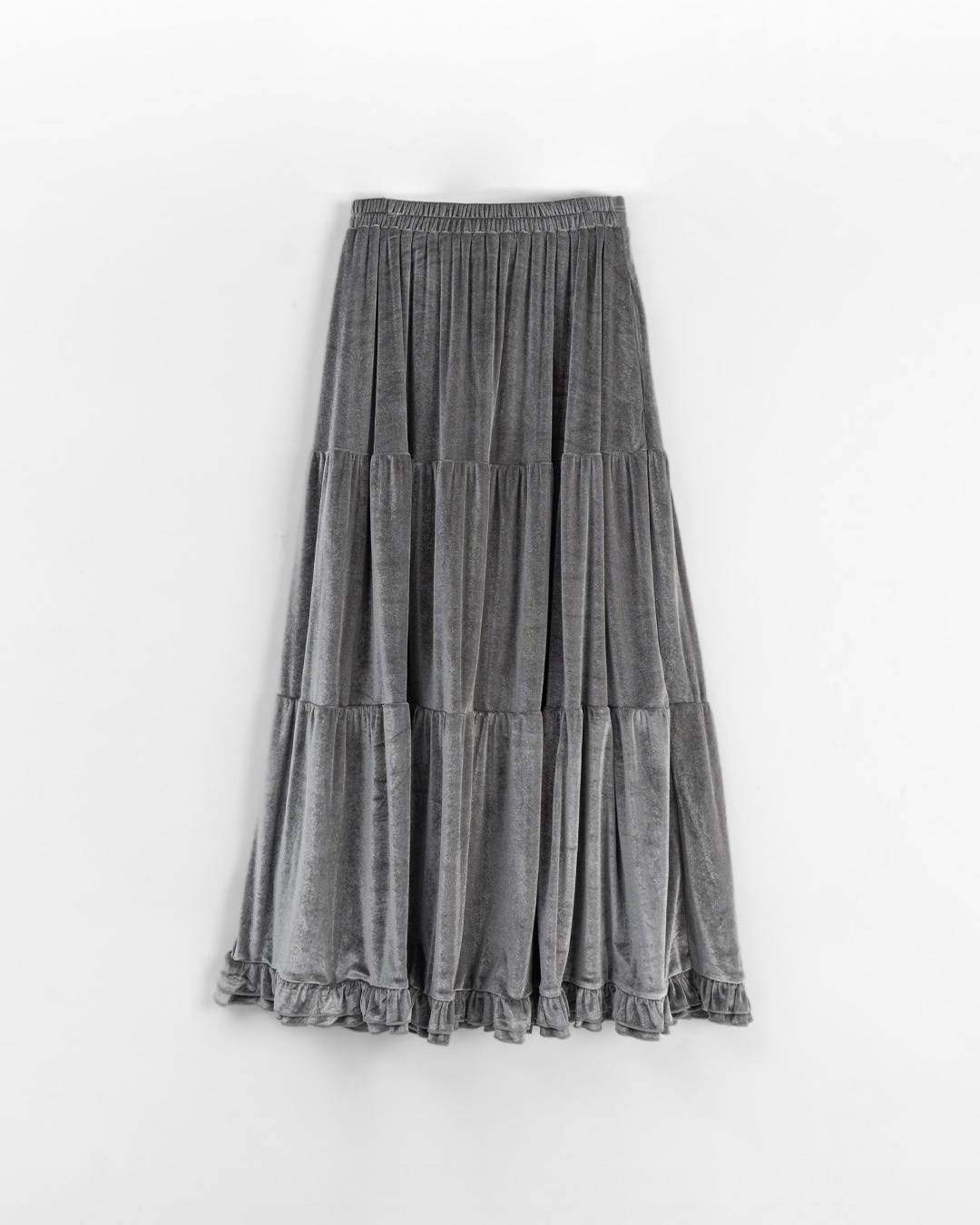 ベルベットティアードロングスカート 3色展開