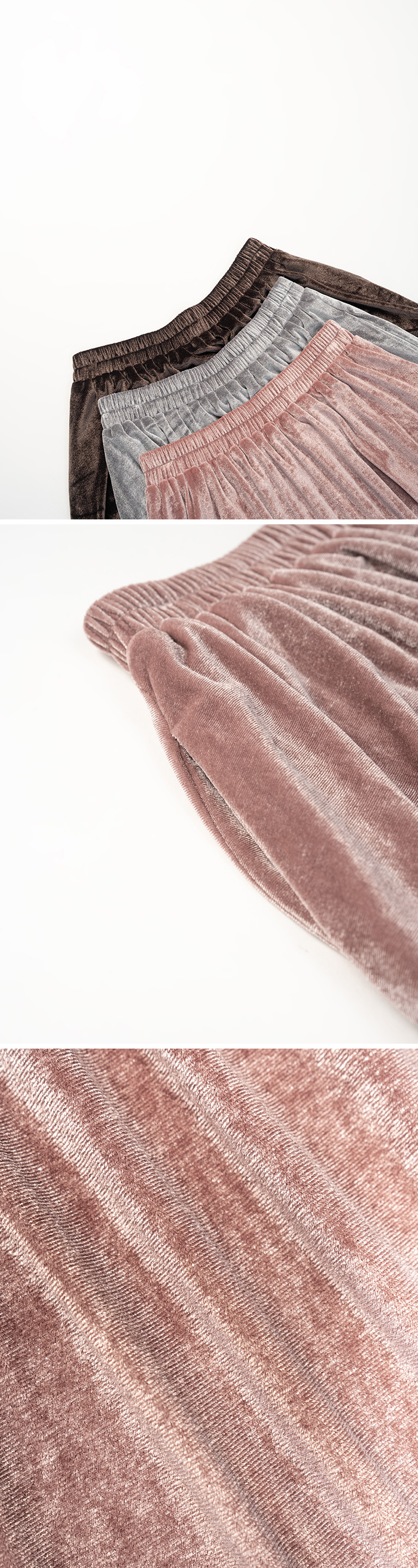 ベルベットティアードロングスカート 3色展開