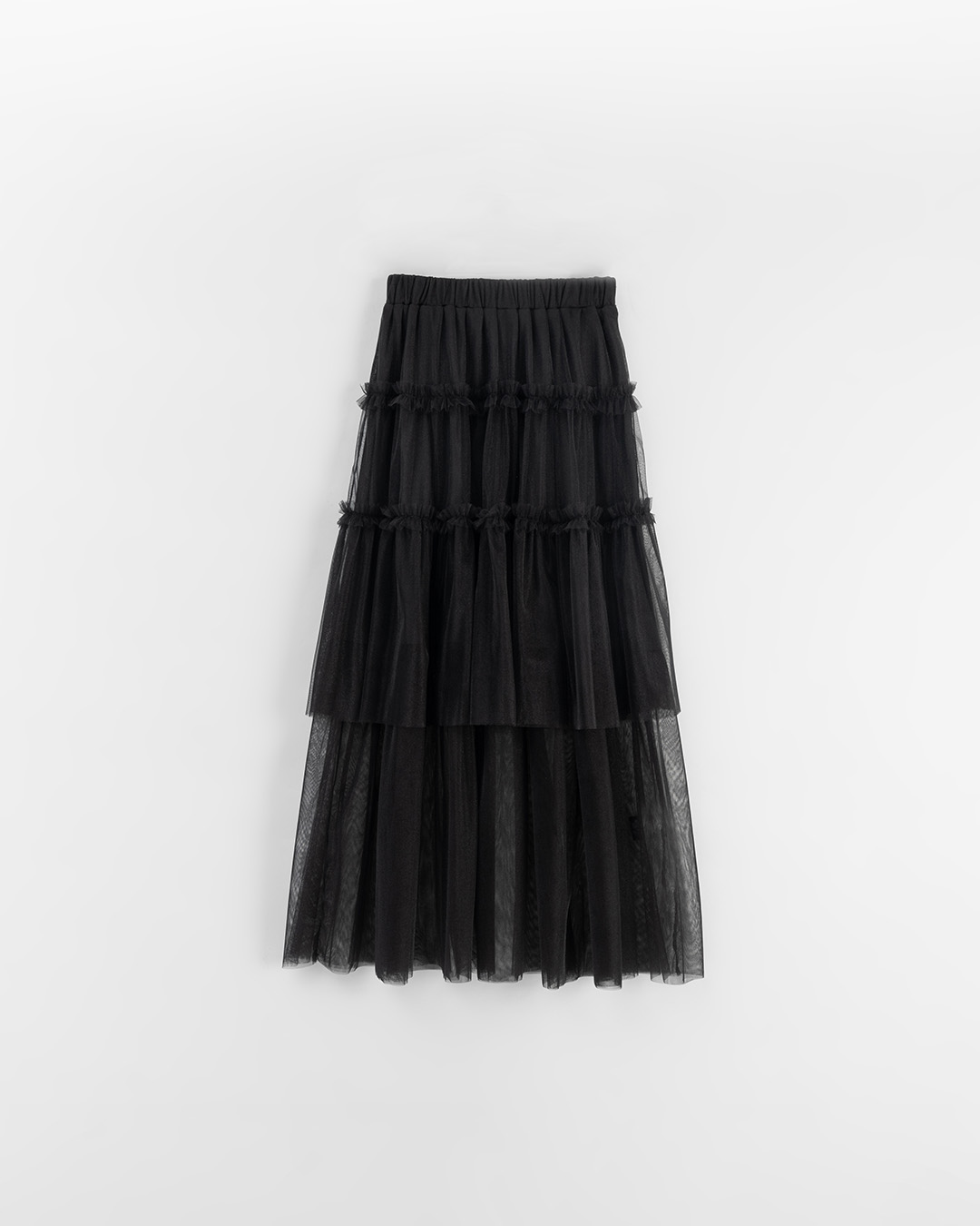 春1尚未到---チュールティアードロングスカート 4色展開