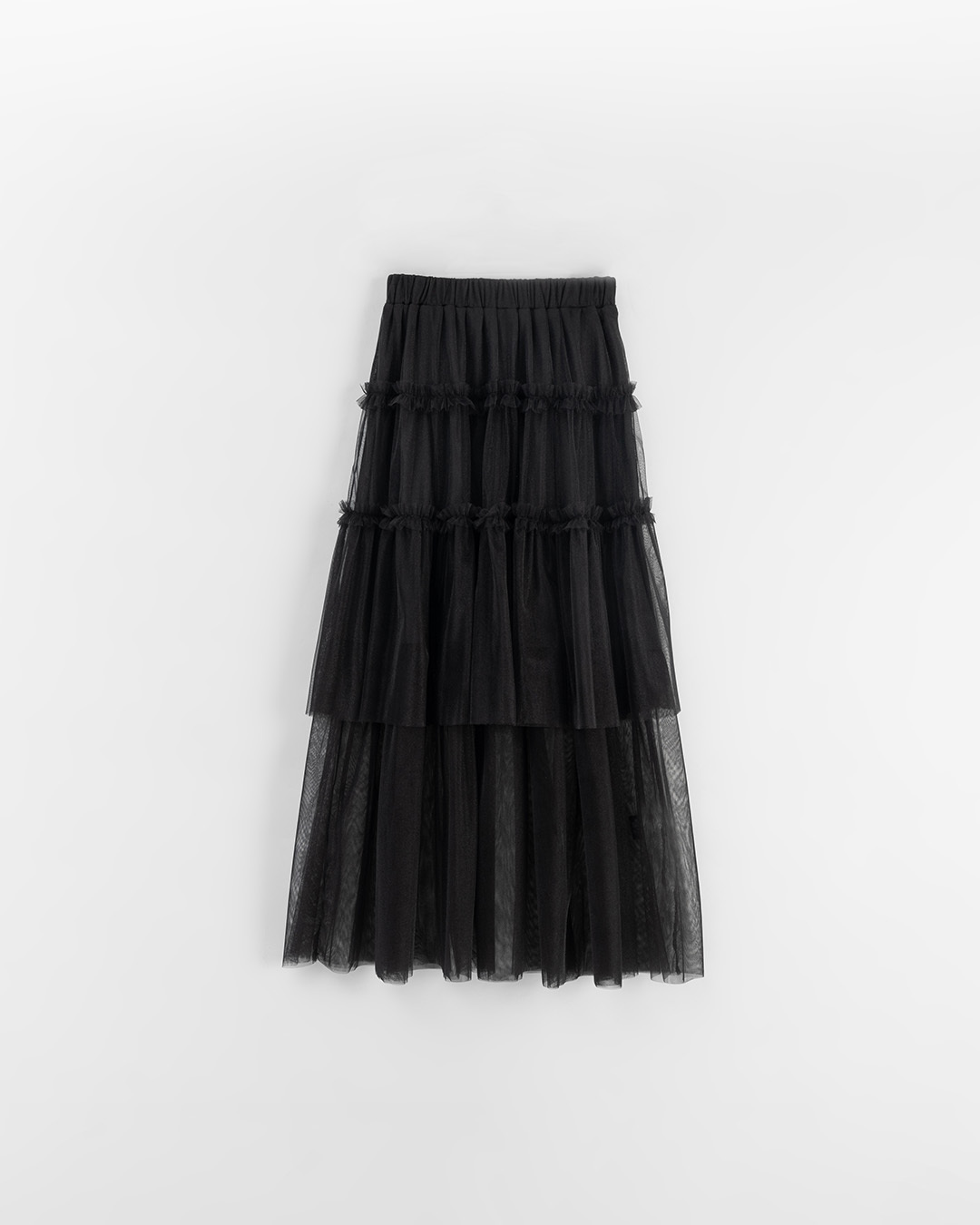 春1尚未到---チュールティアードロングスカート 4色展開