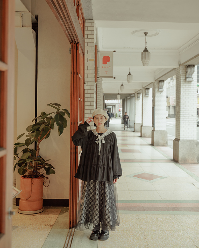 チェックダブルシアーバルーンスカート 2色展開