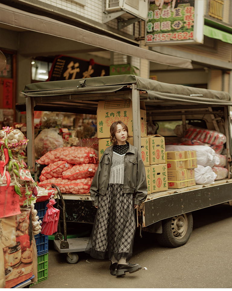 チェックダブルシアーバルーンスカート 2色展開