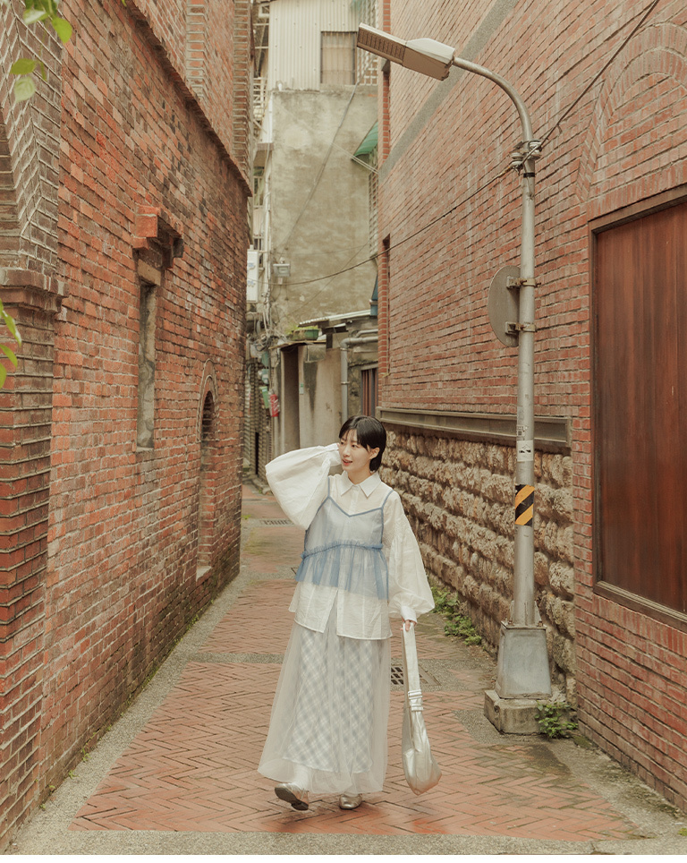 チェックダブルシアーバルーンスカート 2色展開