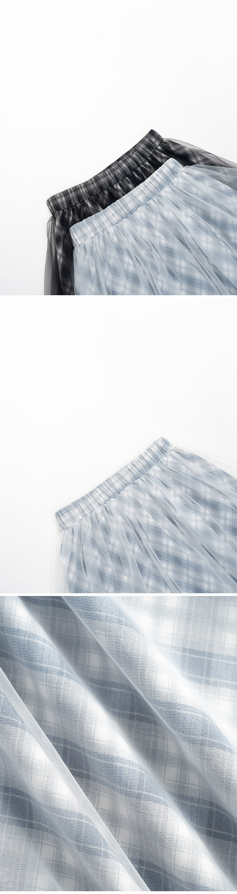 チェックダブルシアーバルーンスカート 2色展開