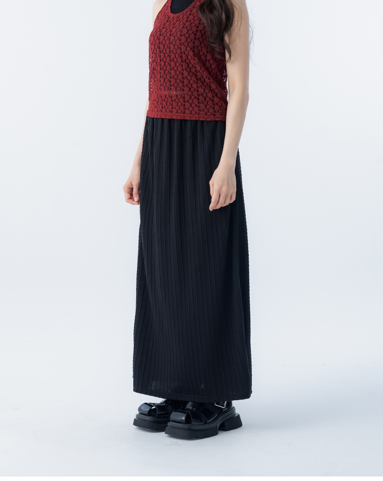 ケーブル編みストレートスカート 3色展開