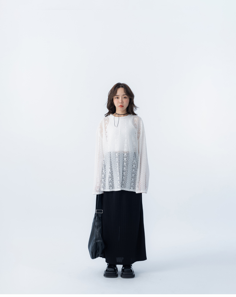 ケーブル編みストレートスカート 3色展開