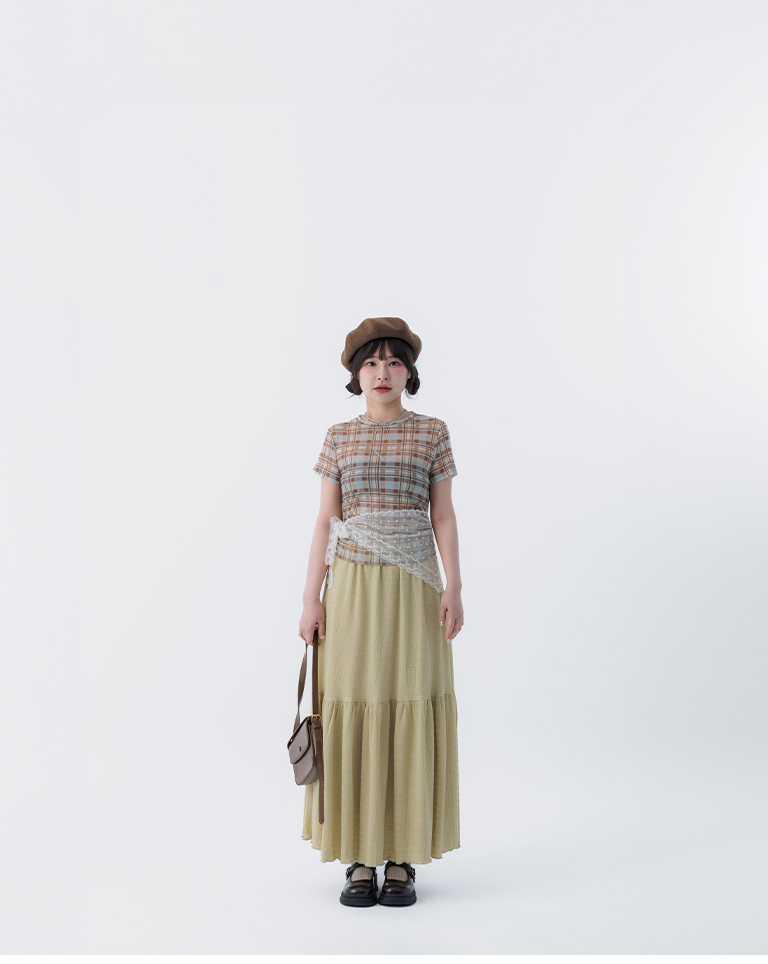 ジャカードティアードスカート 3色展開