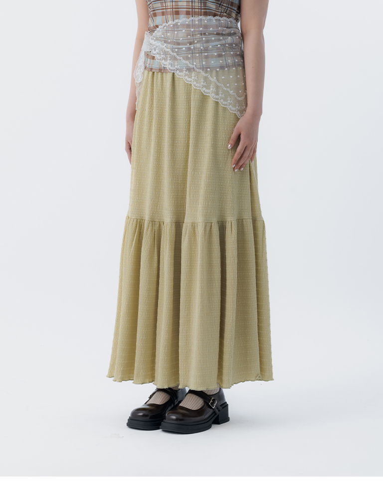 ジャカードティアードスカート 3色展開